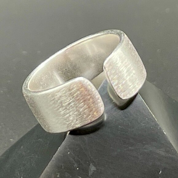 Middle Width Style 8mm Brushed Sterling 925 Silver Wrapped Band Boho Ring #1231 - Picture 6 of 10